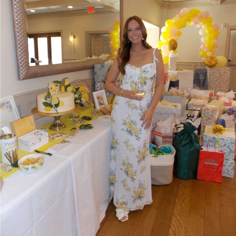 Showpo Floral Party Dress - White and Yellow - Picture 2 of 4